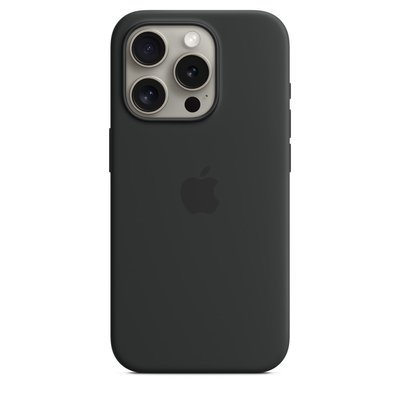 Чохол iPhone 15 Pro Silicone Case with MagSafe - Black 1095 фото