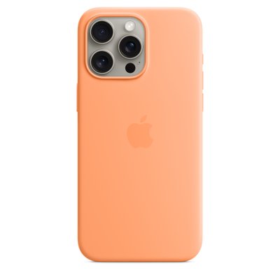 Чехол iPhone 15 Pro Silicone Case with MagSafe - Orange Sorbet 1088 фото