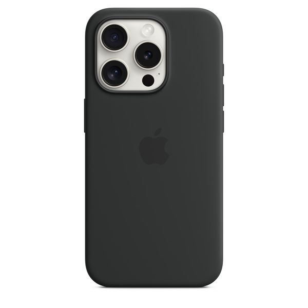 Чохол iPhone 15 Pro Max Silicone Case with MagSafe - Black 1058 фото