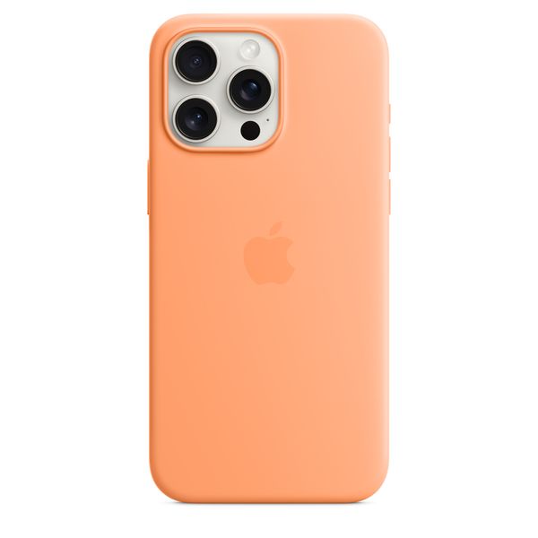 Чохол iPhone 15 Pro Silicone Case with MagSafe - Orange Sorbet 1088 фото