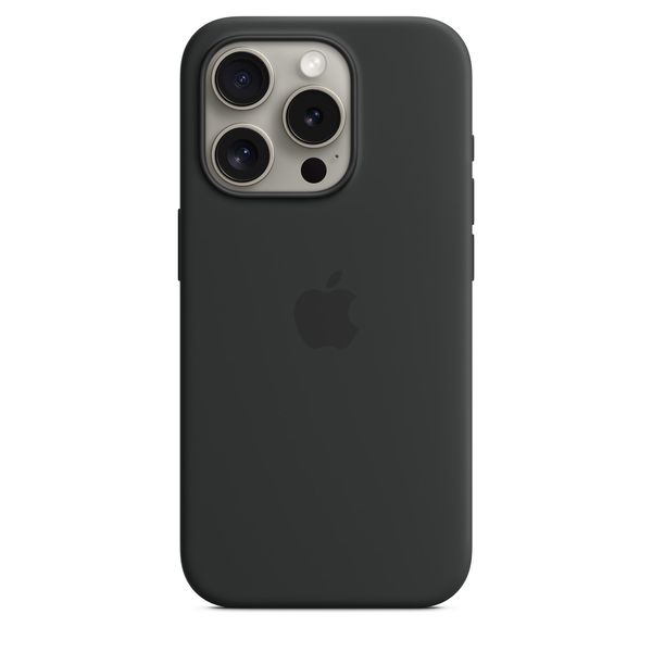 Чехол iPhone 15 Pro Silicone Case with MagSafe - Black 1095 фото